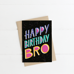 "Happy Birthday Bro" Greeting Card - Jordan McDowell - art print - painting - home decor