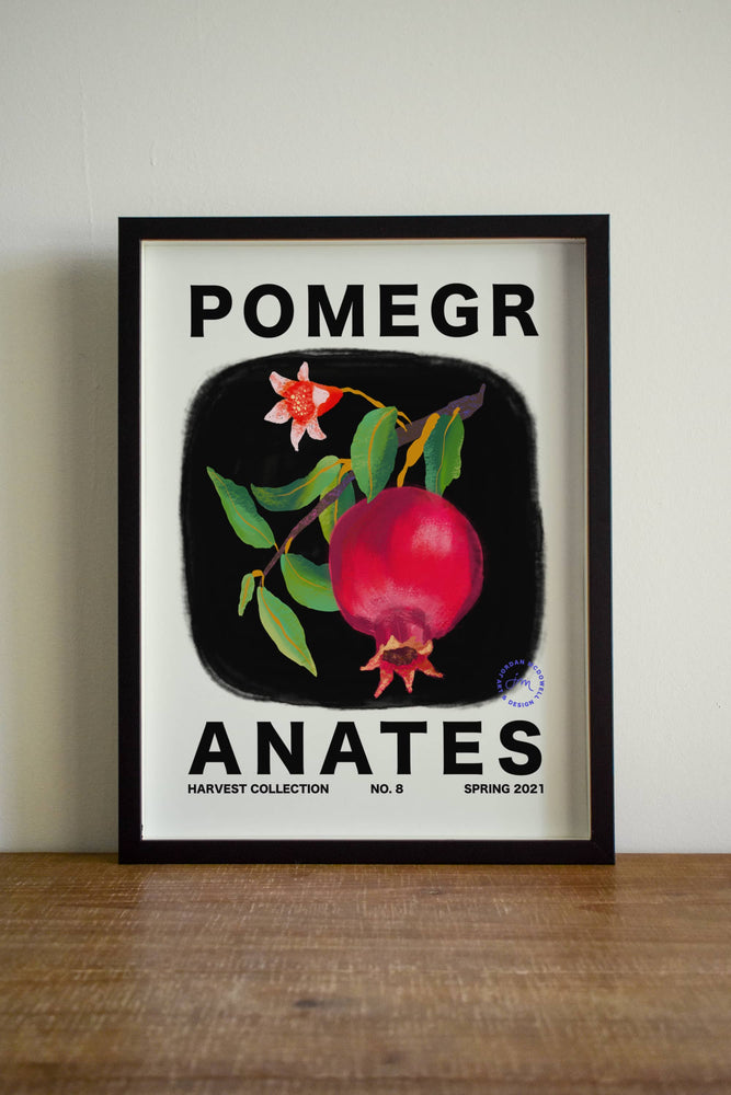 Pomegranates Vertical Art Print - Jordan McDowell - art print - painting - home decor