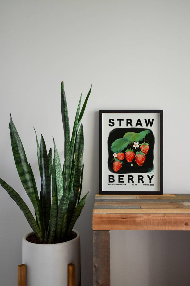 Strawberry Vertical Art Print - Jordan McDowell - art print - painting - home decor