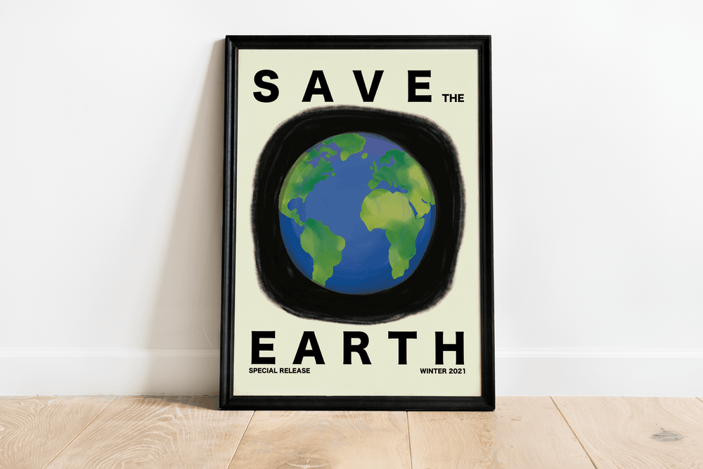 "Save the Earth" Vertical Poster - Jordan McDowell - art print - painting - home decor